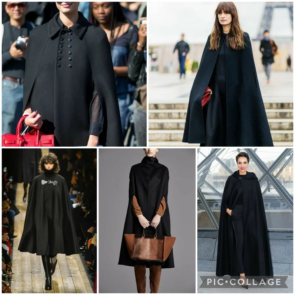 Vintage | Tailored Wool-blend Cape with High Collar - Picture 16 of 16